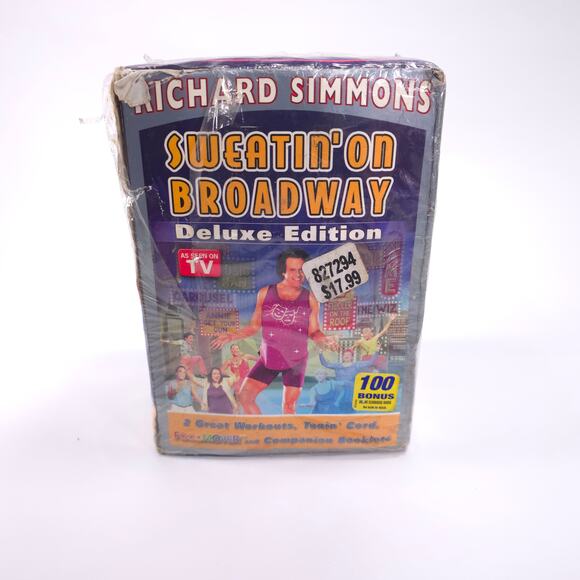 Sealed Richard Simmons Sweatin' On Broadway Deluxe Edition VHS Workout Set - Picture 2 of 7